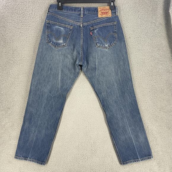 Vtg Levis 501xx Jeans Mens 32* x27* Faded Straight Leg Button Fly Cotton Denim - Picture 1 of 16
